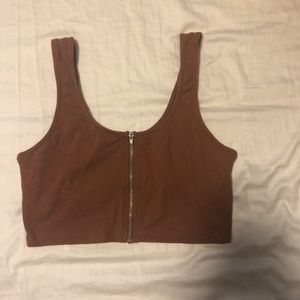 Cropped Maroon Tank Top